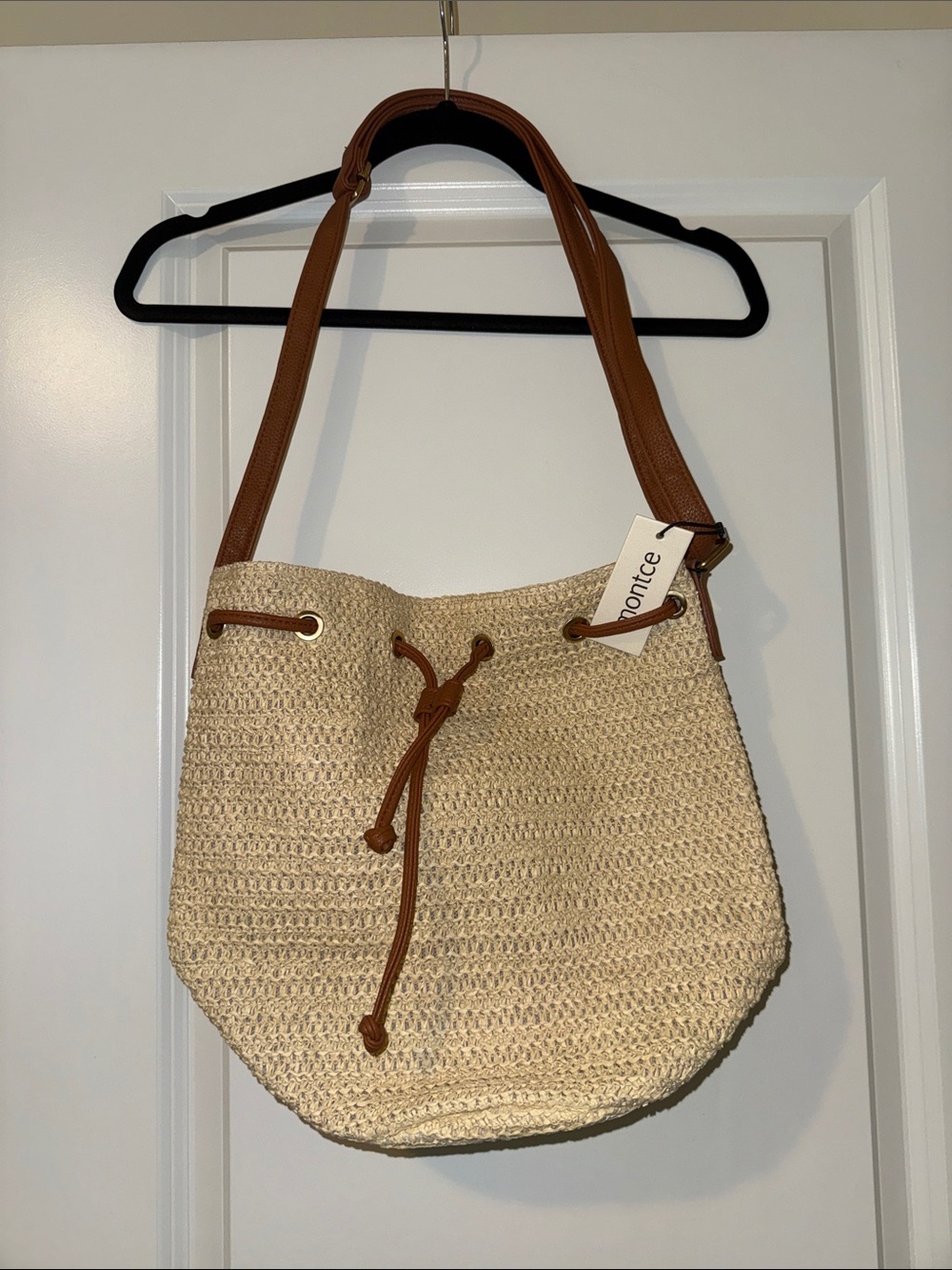 Woven Straw Shoulder Bag Montce NWT